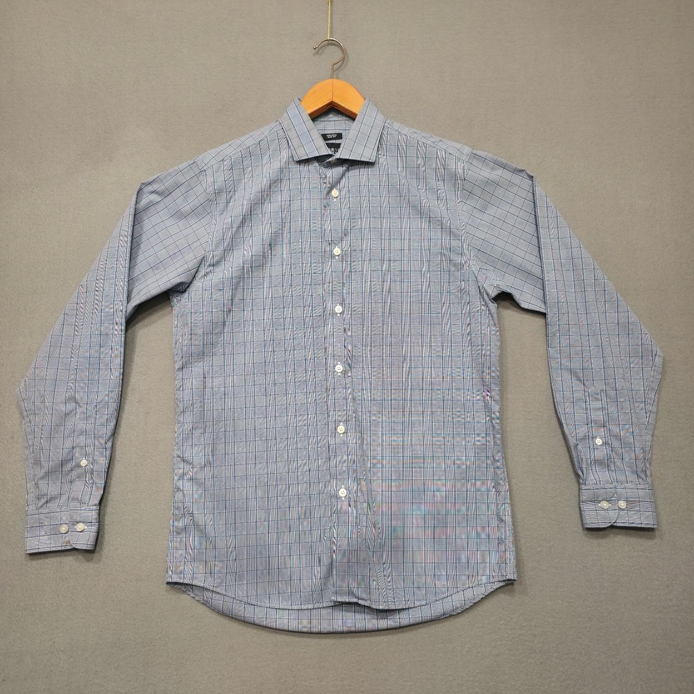 Kenneth Cole Awearness Men's Blue Non-Iron Slim Fit‎ Dress Shirt Size 15.5-34/35
